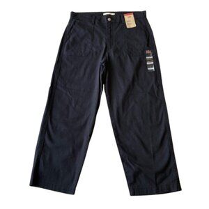 Levi's High Rise Utility Pants Ankle Length Women's Size 31 Caviar Black NWT